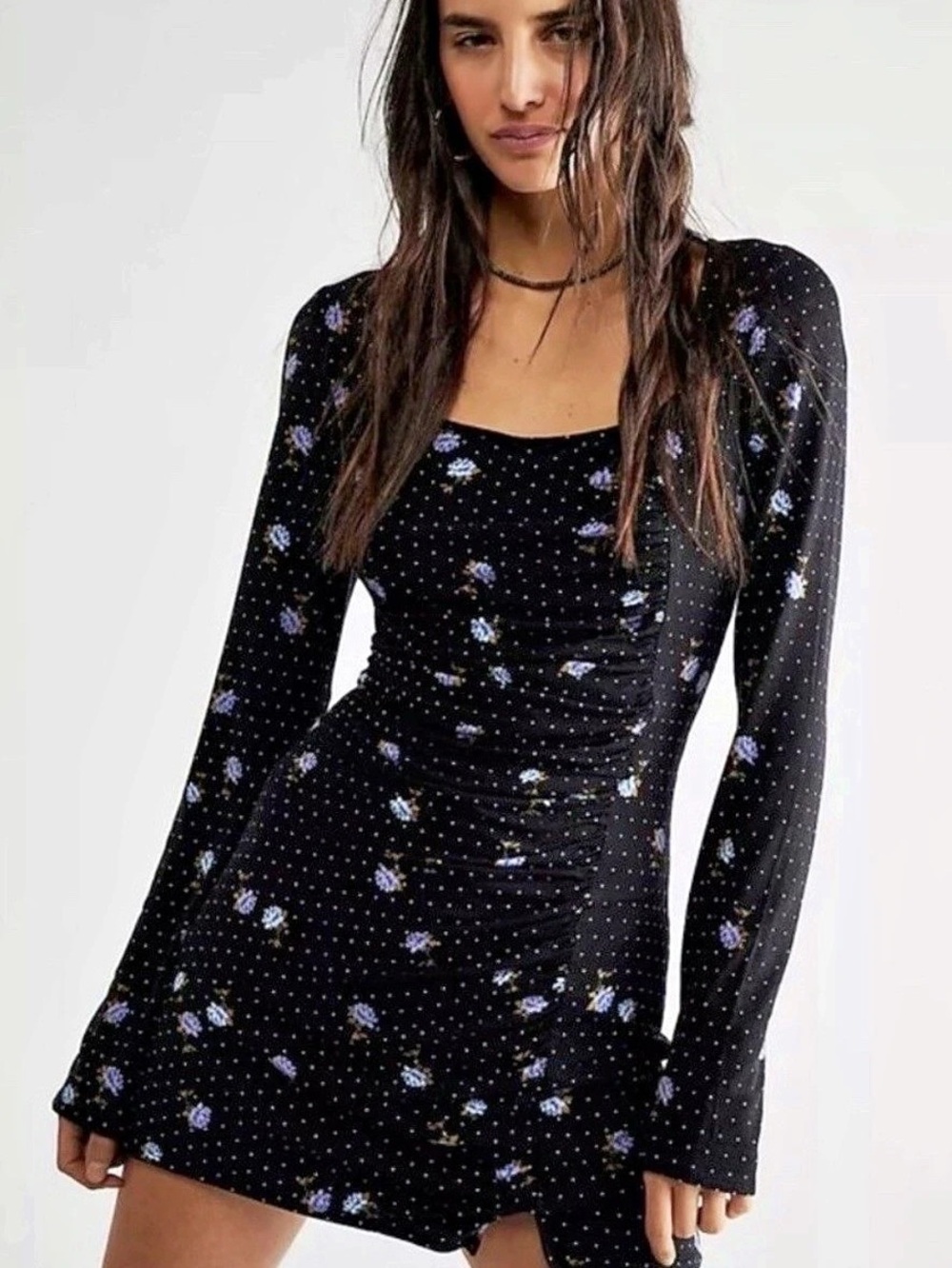 Free People Floral Printed Mini Dress Floral